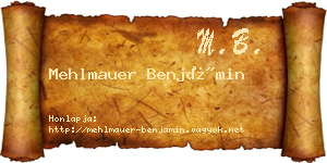 Mehlmauer Benjámin névjegykártya